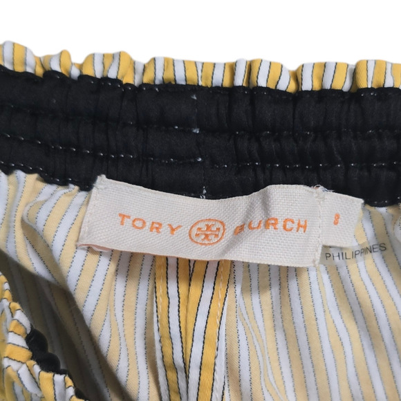 Tory Burch YELLOW Buddy striped pants joggers medium 8 - Picture 4 of 8